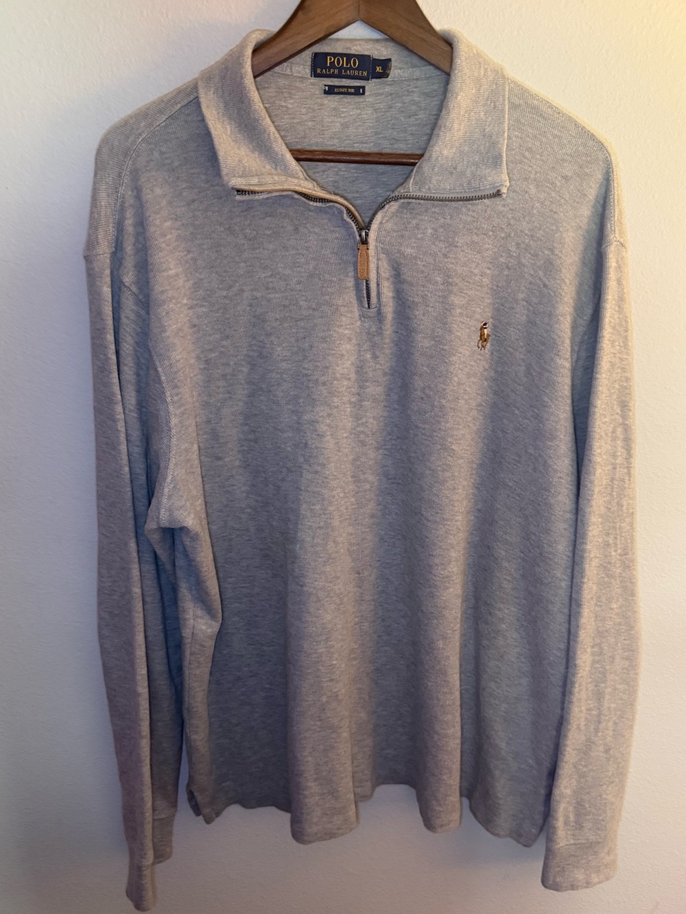 Ralph Lauren Light Gray Quarter-Zip Pullover Sweatshirt